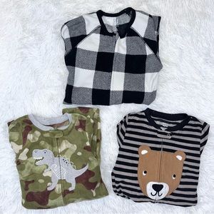CHILDREN’S PLACE / CARTERS Toddler Fleece Footed Pajama 4T - Bundle Lot of 3